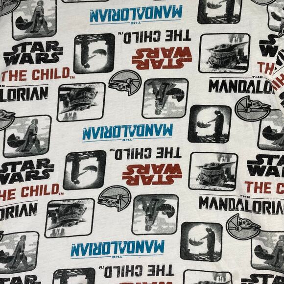 Star Wars Mandalorian The Child Graphic Tee Shirt All Over Print Unisex XL White - Picture 5 of 6